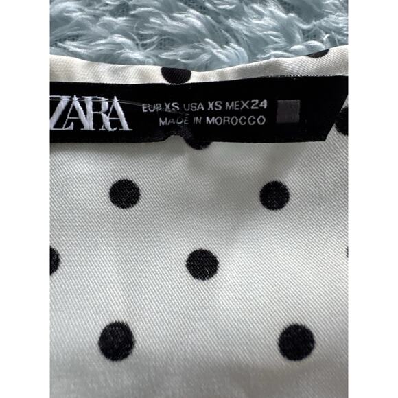 NWT Zara Polka Dot Dress Black White Women's XS Coastal Cocktail Beach Grandma - Picture 12 of 13